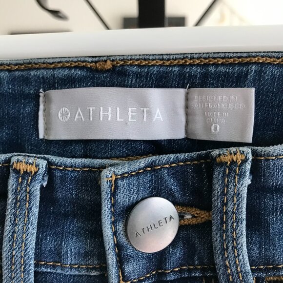 ATHLETA size 0 Blue Stretch Sculptek Denim Ultra Skinny Jeans - Picture 3 of 4